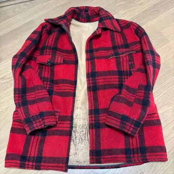 울 플란넬 자켓 빨검 체크