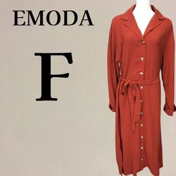 [ 새상품급 ] 에모다 EMODA 동일 원단 벨트 롱 원피스 F 오렌지