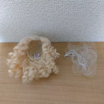 4인치 ~ 5인치 인형 가발 라이트 골드 금발 모헤어