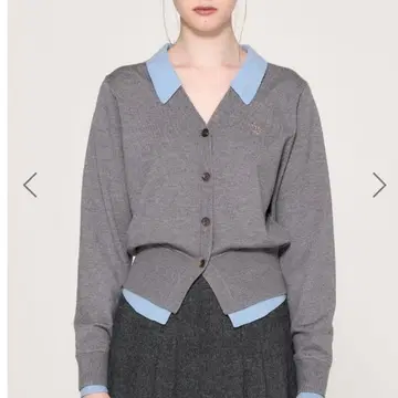 general idea 셔츠 레이어드 스타일 니트 가디건