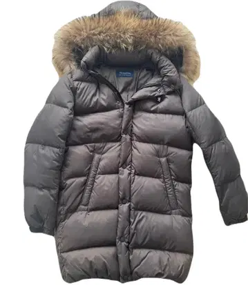 GYMPHLEX 브라운 다운 코트 육후드 부착