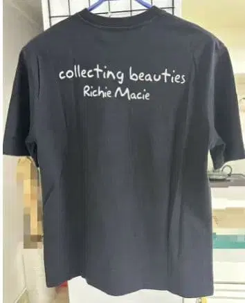 반팔 티셔츠 블랙 / 전후 프린트