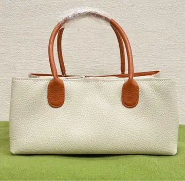 카라슈 백 일본 의류 변형 리큐 백 천연 가죽 바이컬러 아이보리/오렌지