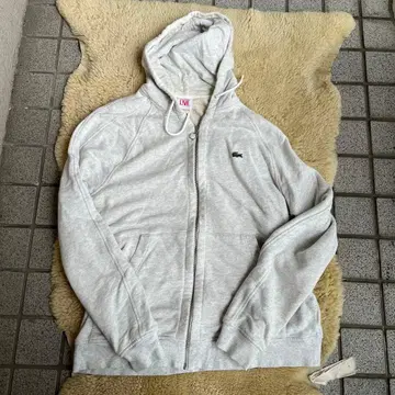 LACOSTE 그레이 풀 지퍼 후디