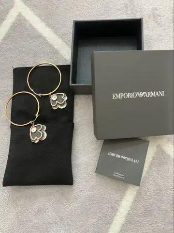 엠포리오 아르마니 후프 귀걸이 핑크 골드