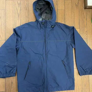 네이비 후드 부착 나일론 자켓