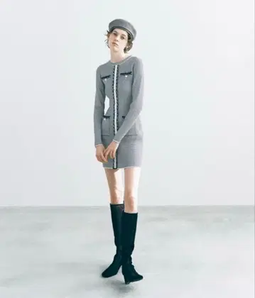 SNIDEL Sustainable 부클레 파이핑 원피스