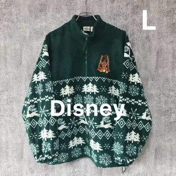디즈니 플리스 자켓 L 하프 지퍼 크리스마스 90s 빅 루즈 빈티지