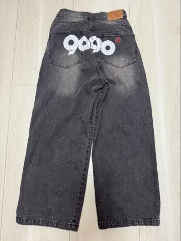 9090 다크 그레이 와이드 레그 데님 L 사이즈