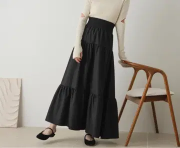 hinari 셔링 캉캉 스커트 블랙