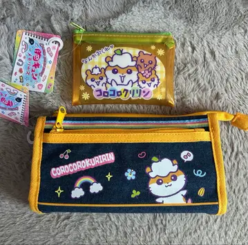 코로코로쿠리린 데님 펜 케이스 클리어 파우치