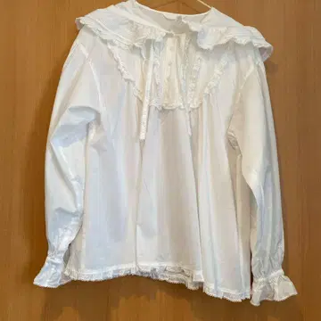 핑크하우스 토끼 귀 후드 블라우스 화이트