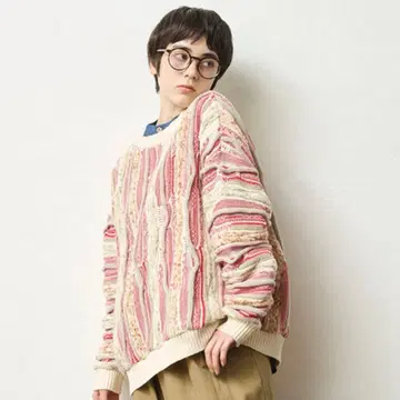 NARU 마블 웨이브 크루넥 니트