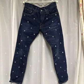 Polo 자수 디자인 데님 팬츠