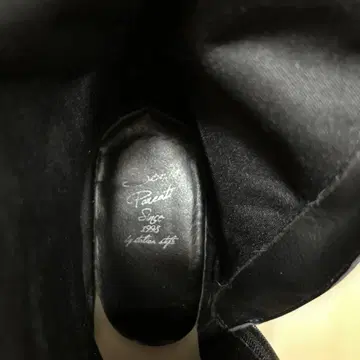 통 넓은 롱 부츠 블랙 천연 가죽