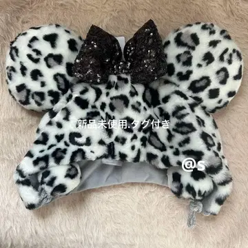 디즈니 팬캡 레오파드 무늬 미니 화이트 그레이