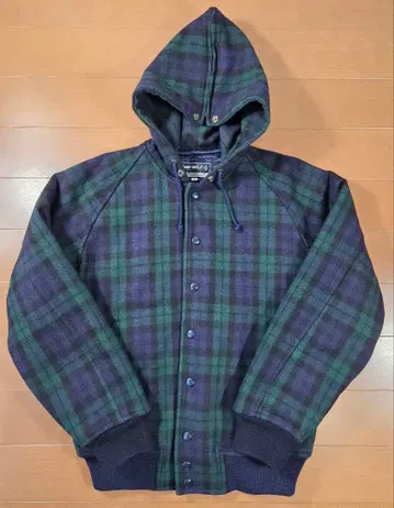 WAY-OUT 후드 바시티 자켓 블랙워치 일본제