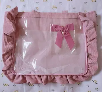 이타백 A3 프릴 토트백 코듀로이 탁한 핑크 자카마트