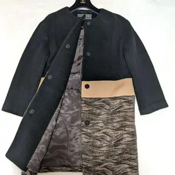 어도어 이소재 알파카 믹스 노카라 코트 M 블랙