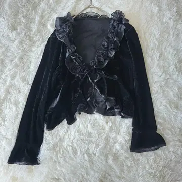 Sobre 벨로아 프릴 리본 블랙 프리 페미닌 걸리시