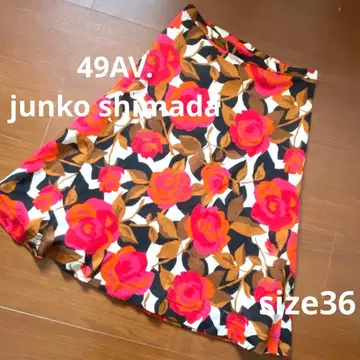 울 100% 로즈 모티브 junkoshimada 스커트