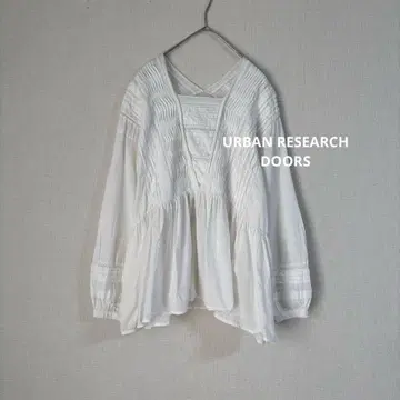 URBAN RESEARCH DOORS 핀턱 레이스 블라우스 셔츠