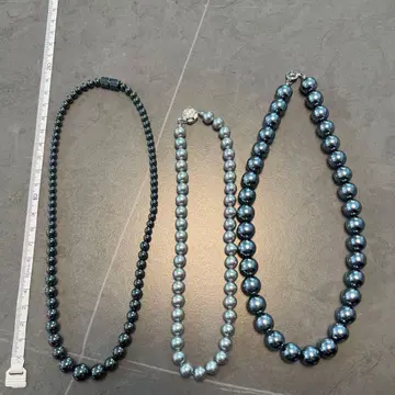 목걸이 묶음 판매 실버 블랙 펄 N84