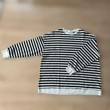 TROIS 보더 긴팔 티셔츠 프렌치 브뤼