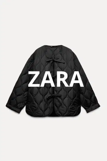 ZARA 리본 포함 퀼팅 자켓