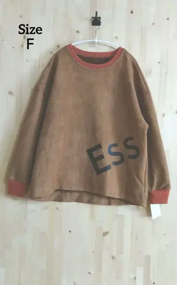 미사용품 여성용 티셔츠 풀오버 브라운 긴팔 루즈핏