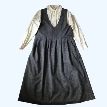 울 트위드 원피스 오버롤 스커트 핸드메이드 작가님