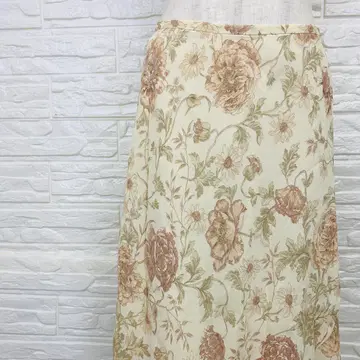 루니 꽃무늬 LOUNIE 롱 스커트 아이보리 M [ 1677 38 ]