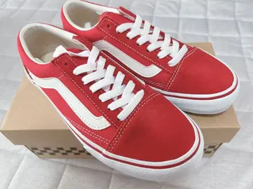 VANS 반스 올드스쿨 레이스업 스니커즈 빨간색 23.5cm