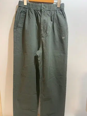 karaku 밑단 조임 팬츠 코튼 스팬 혼방 S 사이즈 그린 계열