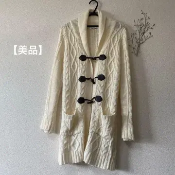 [ 새상품급 ] 아이보리 케이블 니트 더플 코트