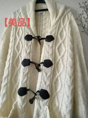 [ 새상품급 ] 아이보리 케이블 니트 더플 코트