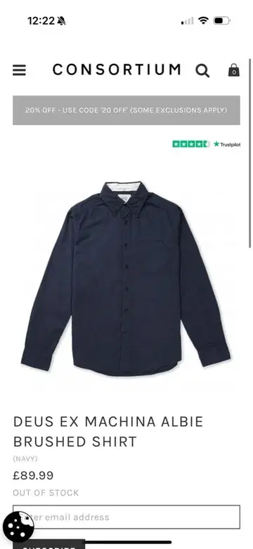 DEUS EX MACHINA ALBIE BRUSHED SHIRT