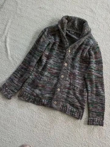 멀티 컬러 두꺼운 원단 니트 가디건 Panhard