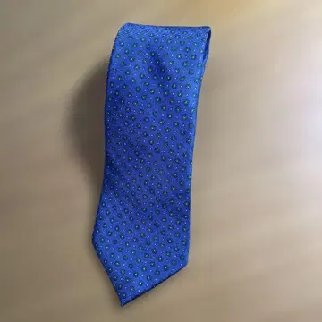 파란 도트 무늬 실크 넥타이