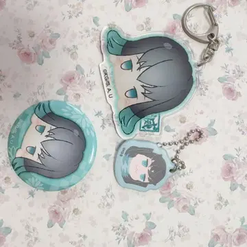 귀멸의 칼날 토키토 무이치로 세트 캔뱃지 아크링 키링