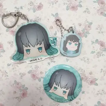 귀멸의 칼날 토키토 무이치로 세트 캔뱃지 아크링 키링