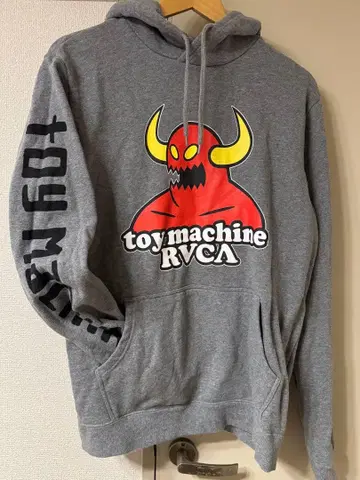 토이 머신 x RVCA 그레이 후드티 S 콜라보 후드티