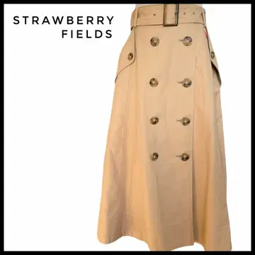 STRAWBERRY FIELDS 베이지 롱 스커트 벨트 포함 트렌치