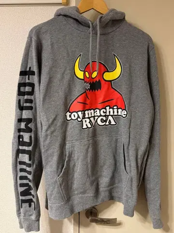 toy machine x RVCA 그레이 후드 부착 후드티 S