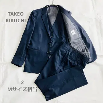 TAKEO KIKUCHI 쓰리피스 셋업 네이비 스트라이프