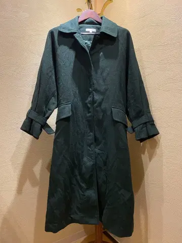 마우지 다크 그린 롱 코트