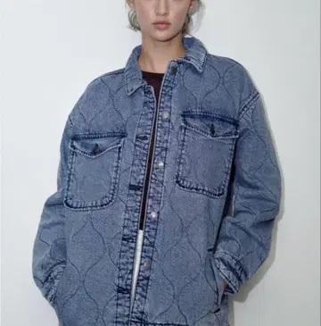 ZARA 데님 자켓 아우터 퀼팅