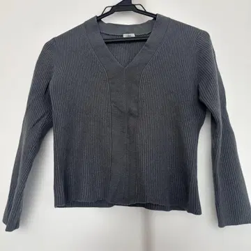 IENA 다크 그레이 V넥 니트 긴팔