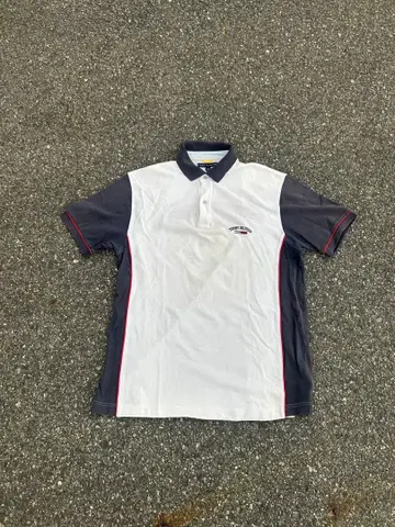 00s TOMMY HILFIGER 피케 셔츠 화이트/네이비