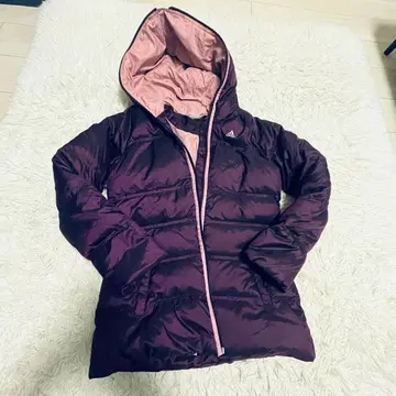 adidas 후드 부착 퍼플 다운 자켓 L